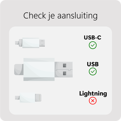 USB-A to USB-C PD Cable - 20cm - White