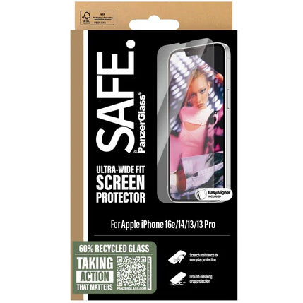 Screenprotector - Apple iPhone 16e/14/13/13 Pro - Ultra-Wide-Fit