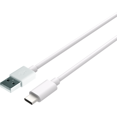 USB-A to USB-C PD Cable - 20cm - White