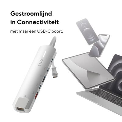 6in1 Pro USB-C 10Gbps Multiport Hub met 4K HDMI en Ethernet