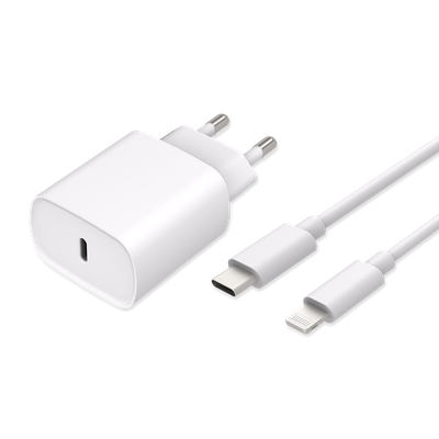 Essential 20W USB-C PD Adapter + USB-C to Lightning Cable - 150cm - White