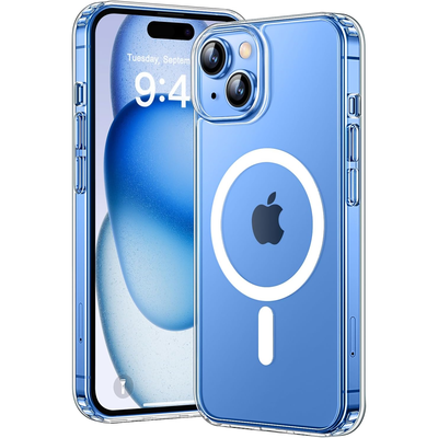 iPhone 15 Regular/Plus/Pro/Pro Max - Soft TPU Case - Magsafe - Clear